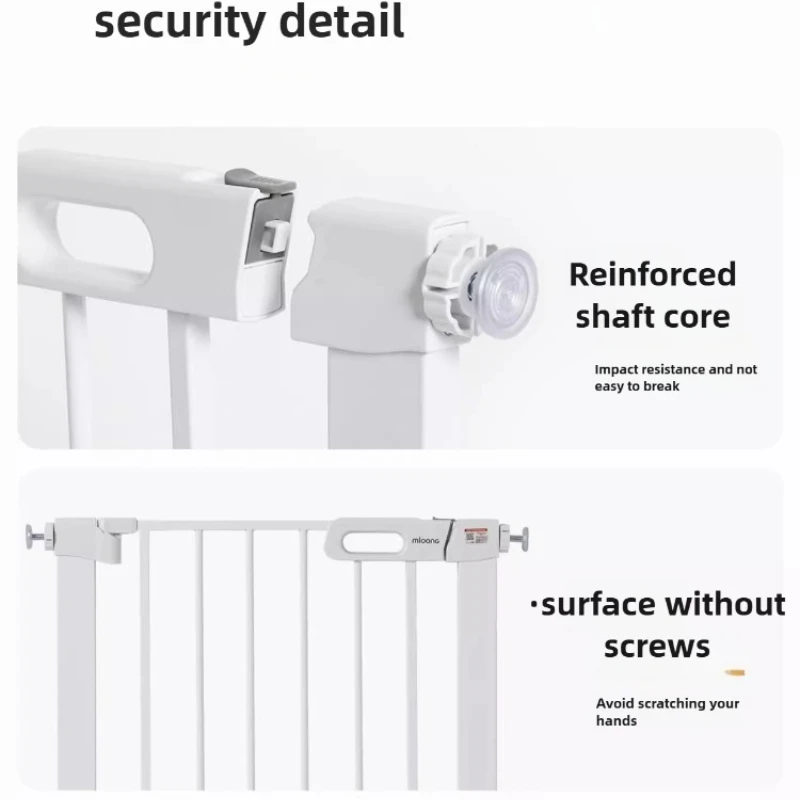Puerta de seguridad para bebés, montaje a presión sin taladro - imagen 4