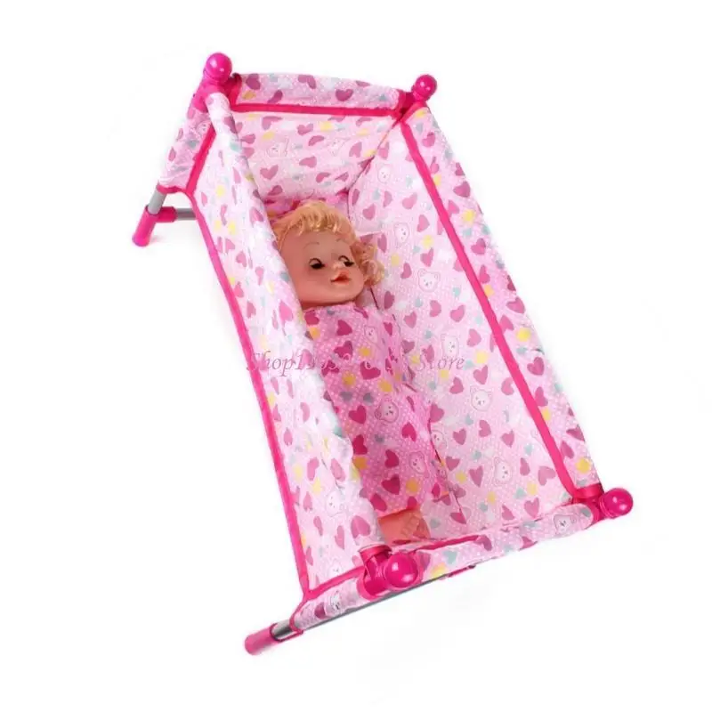 Cuna plegable para muñecas, juego de simulación en casa infantil - imagen 4