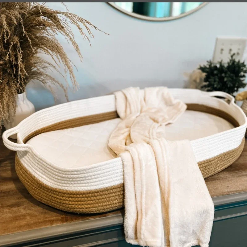 Cesta Moisés para bebé con cuerda de algodón y almohadilla - imagen 2