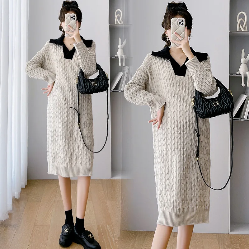 Sudadera premamá con capucha y diseño patchwork - imagen 2
