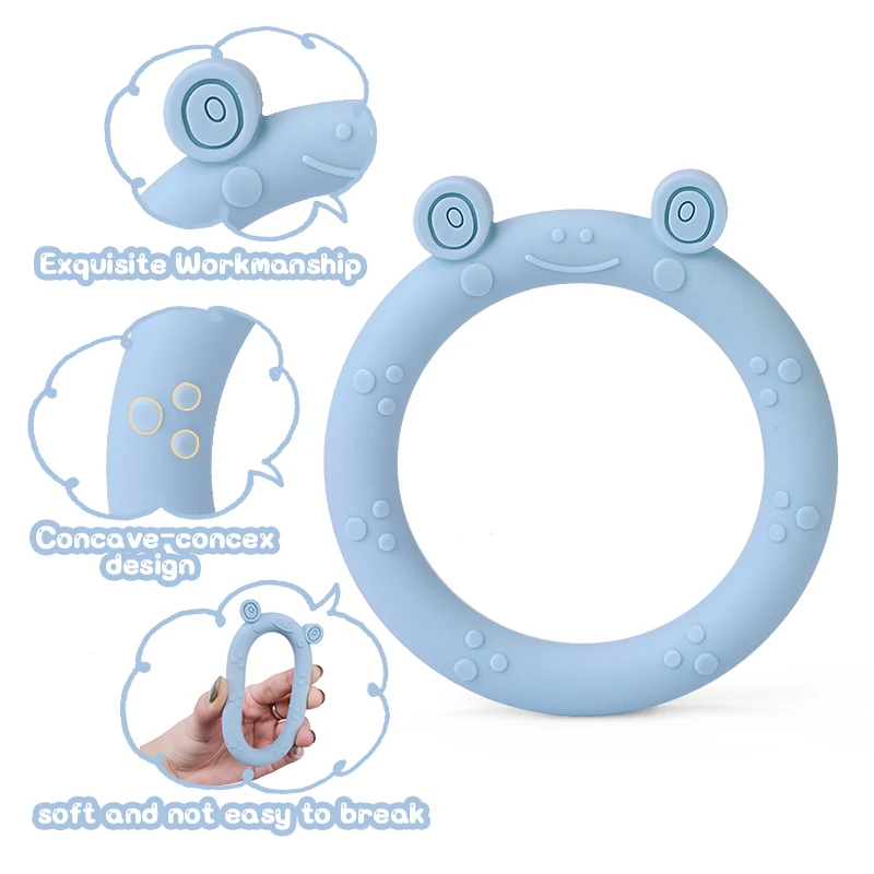 Anillo mordedor de silicona para bebés sensorial que alivia encías - imagen 2