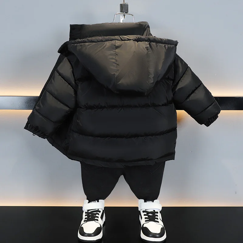 Parka infantil de invierno con capucha – Abrigo grueso de algodón - imagen 3