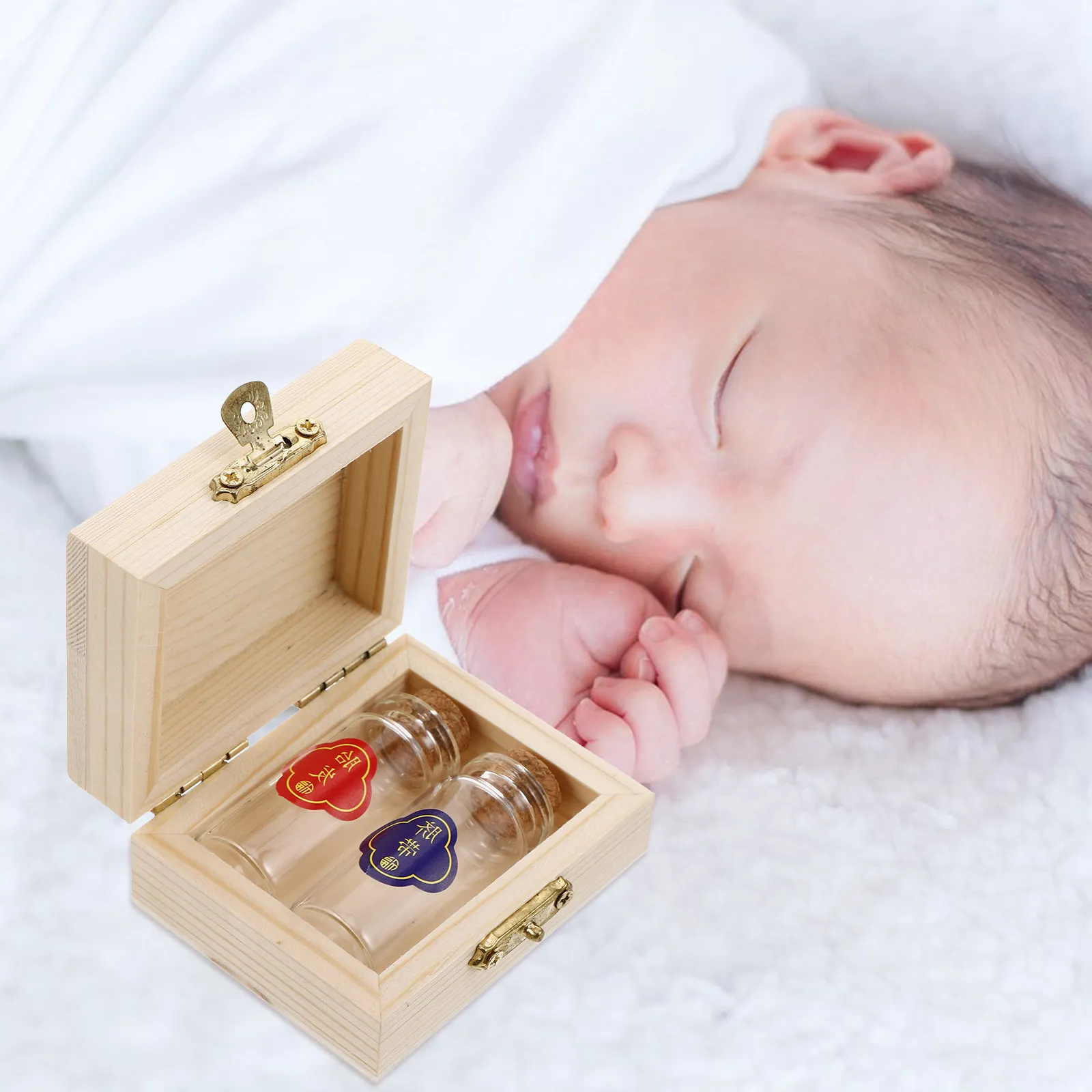 Caja de recuerdos para bebé, elegante: primer pelo y cordón umbilical - imagen 3