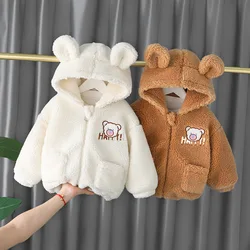 Abrigo de invierno con capucha de lana para bebé unisex