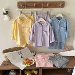 Pijamas de lunares holgados y suaves para niños en invierno