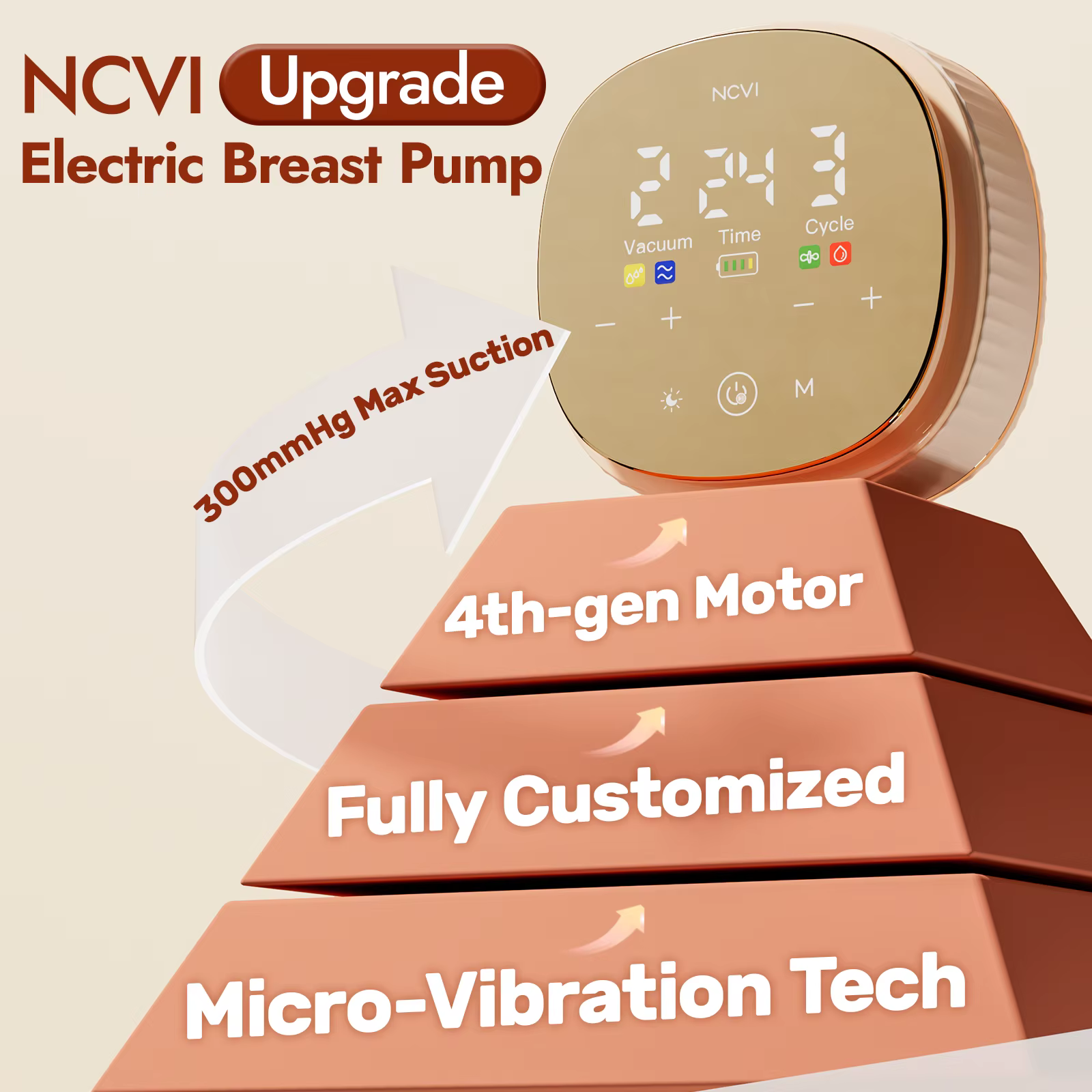 NCVI sacaleches eléctrico con microvibración, portátil y silencioso - imagen 2