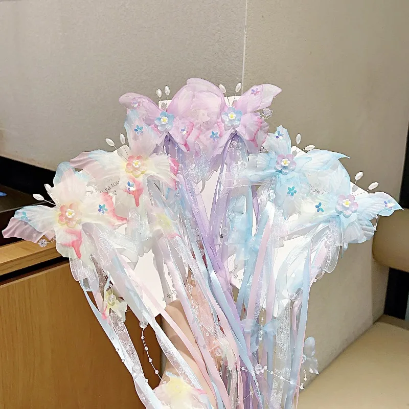 Pinzas para el pelo Hanfu infantil mariposa de hadas con perlas - imagen 5
