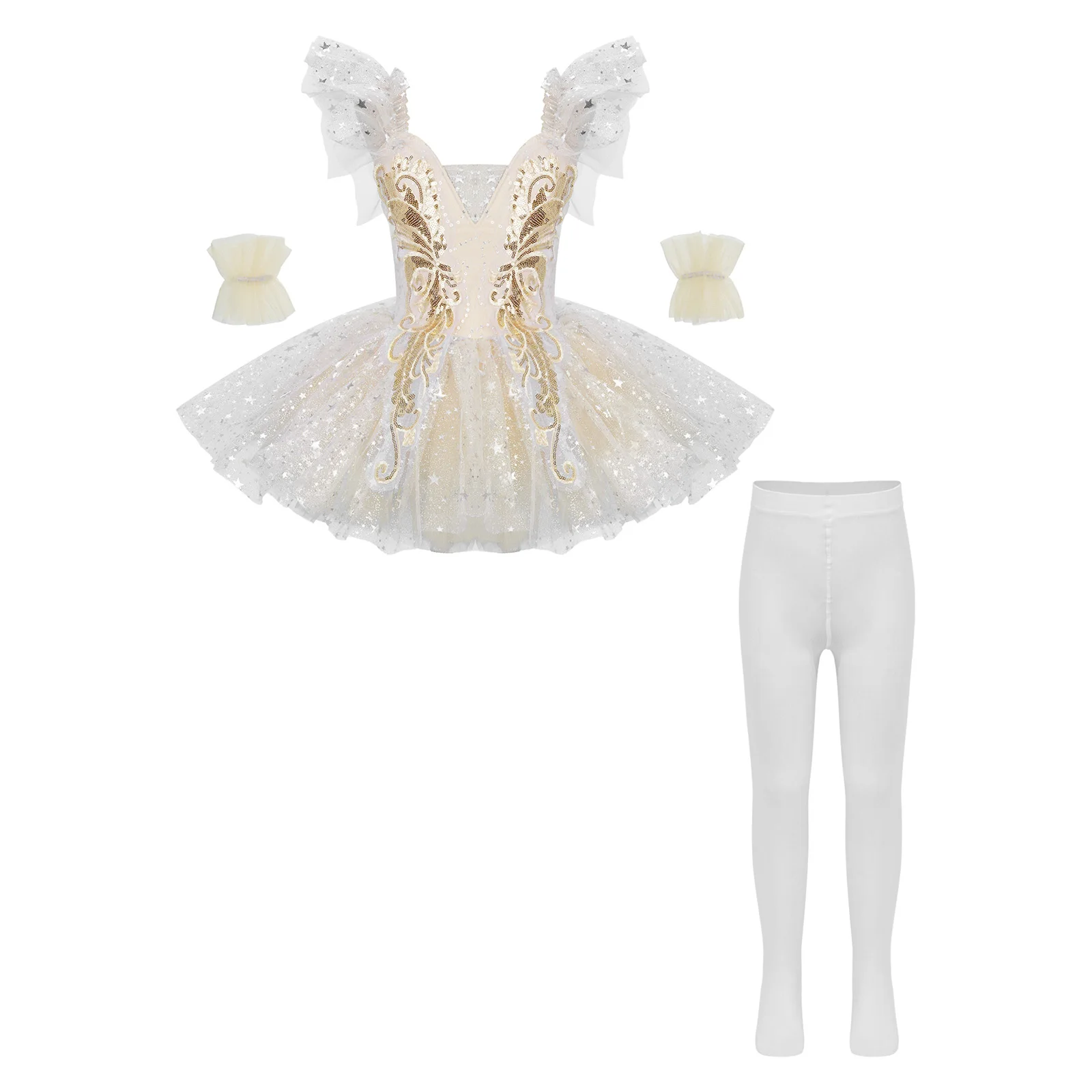 Vestido de ballet tutú con lentejuelas y detalles para niñas - imagen 2