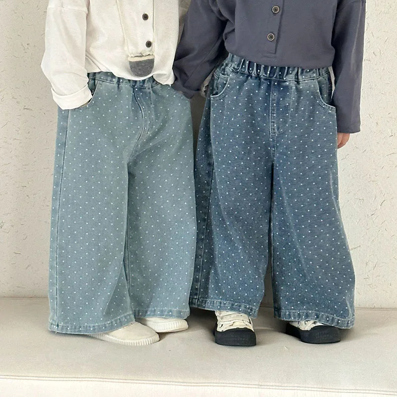 MILANCEL Pantalones vaqueros con lunares para niña de primavera - imagen 2