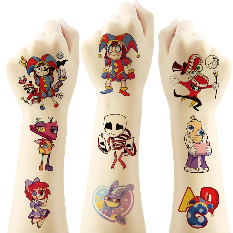 Pegatinas tatuajes temporales con diseño de circo digital infantil - imagen 4