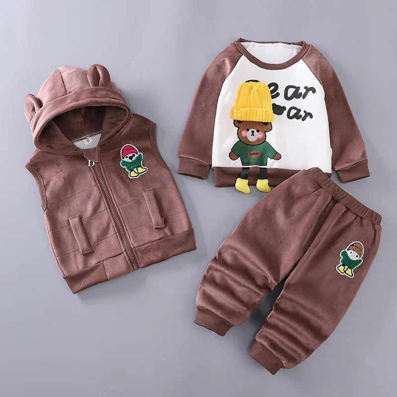 Conjunto de lana para bebé cálido de invierno con capucha - imagen 2