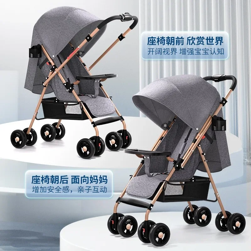 Carrito de bebé bidireccional plegable con asiento reversible - imagen 2