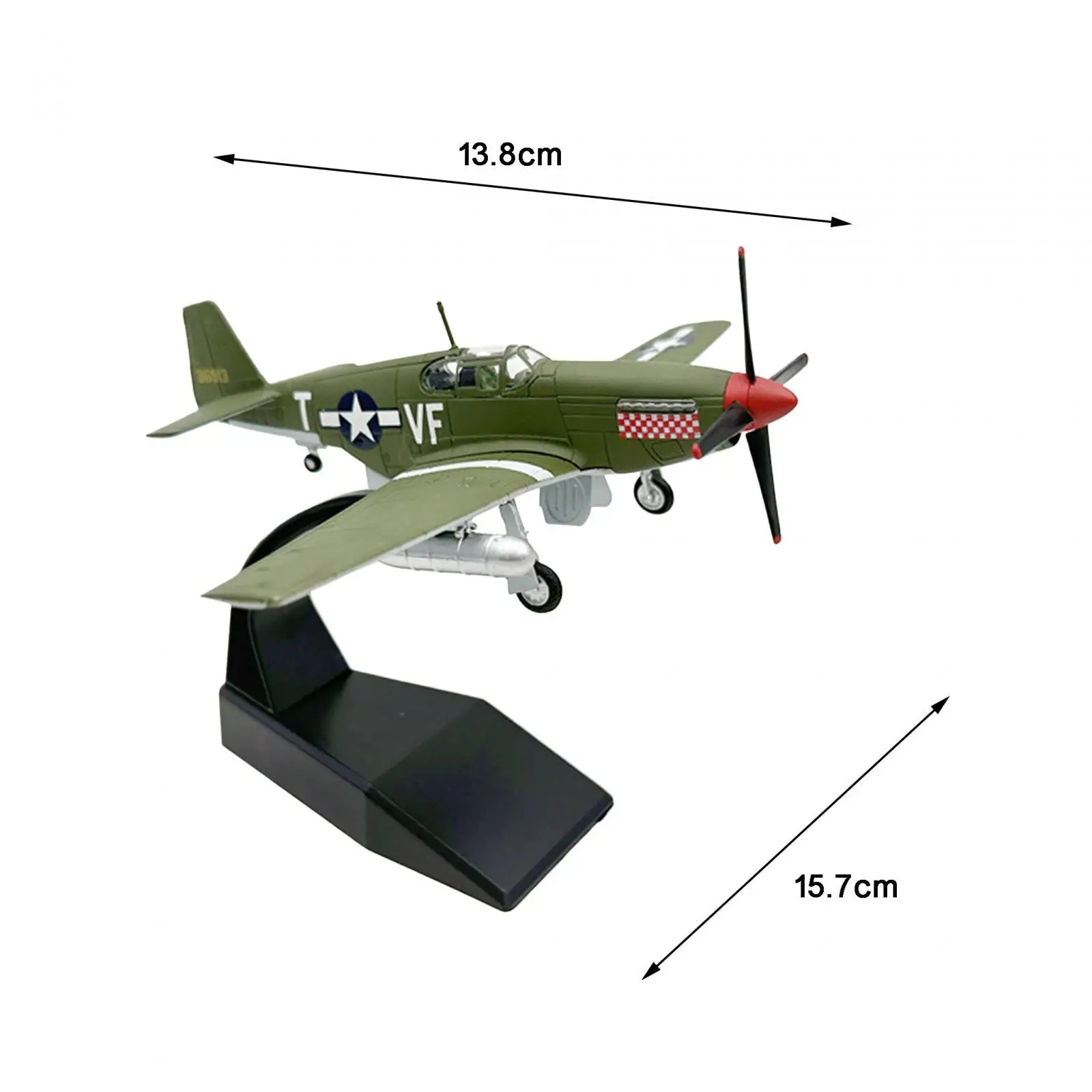 Modelo avión P-51 fundido a presión con soporte de exhibición - imagen 3