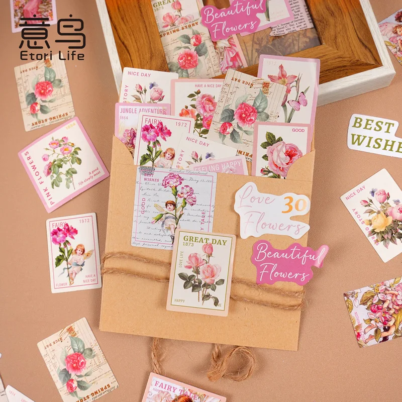 Pegatinas florales autoadhesivas decorativas para álbumes y diarios - imagen 5