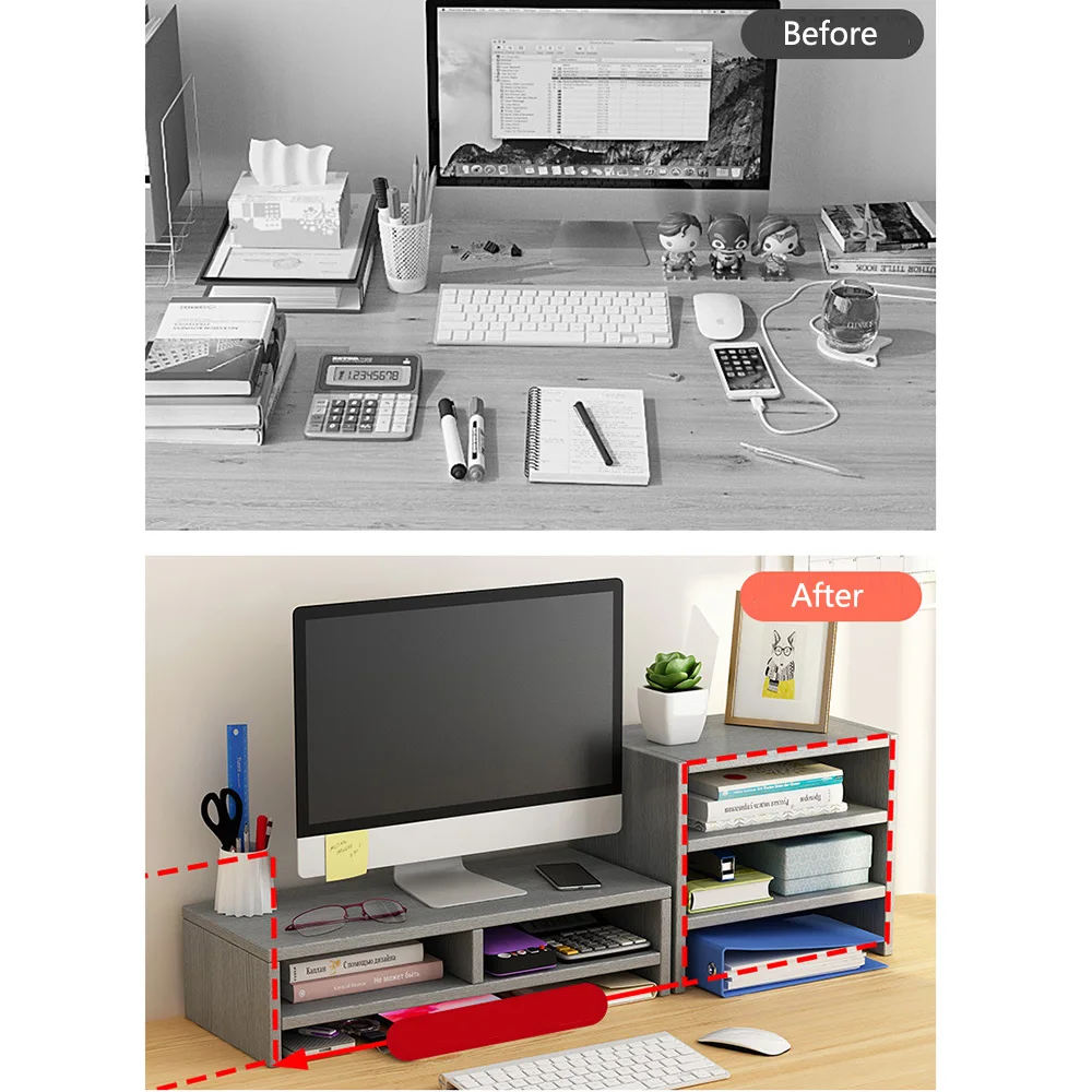 Soporte de escritorio en madera para portátil ergonómico y estable - imagen 5