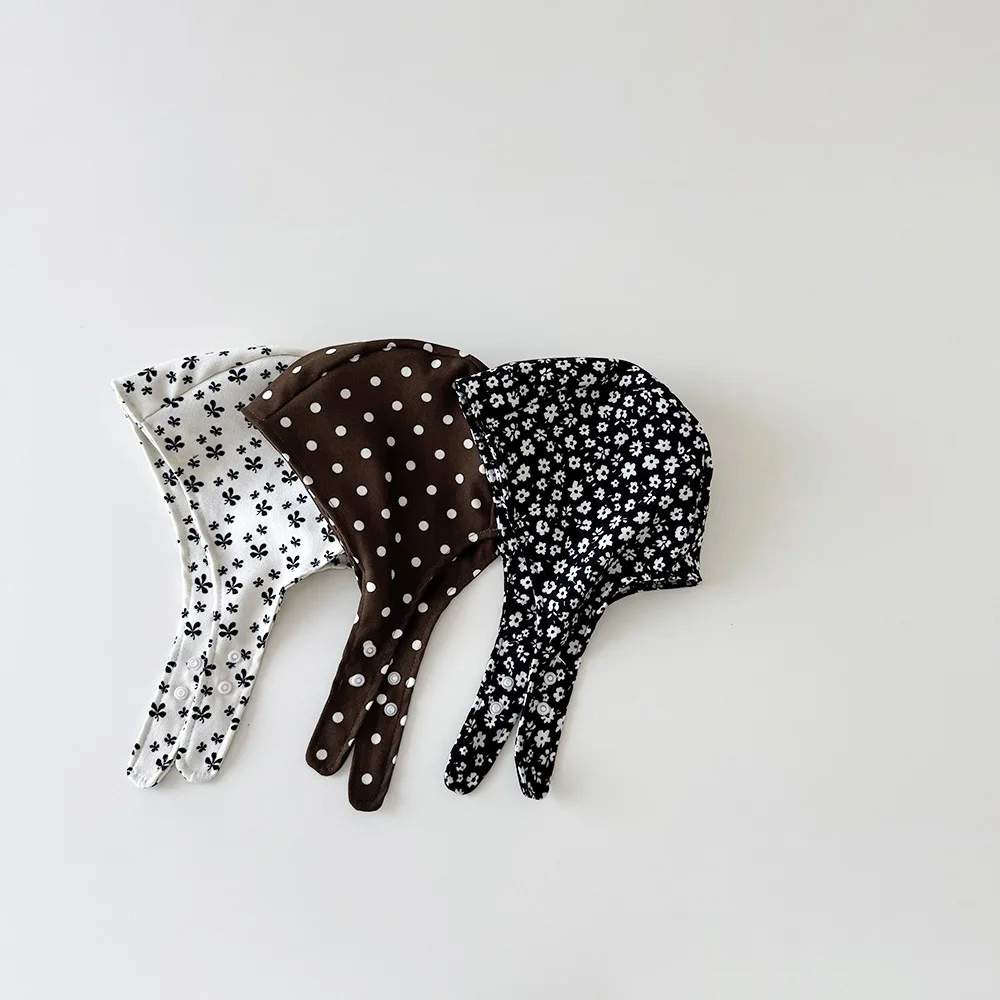 Gorra de punto con flores y lunares para bebé niña – Estilo retro - imagen 4