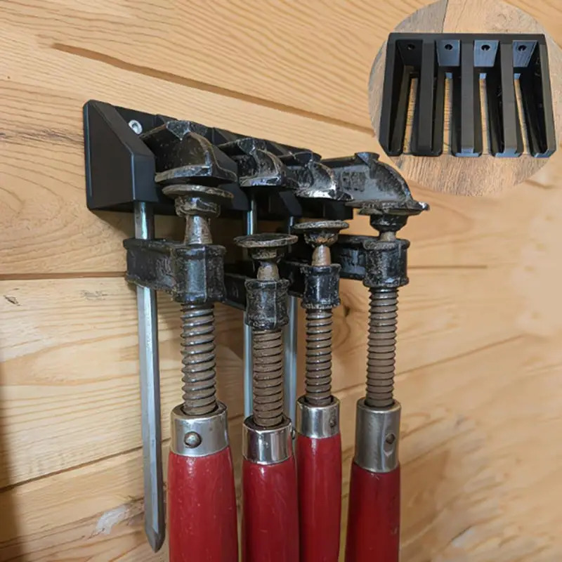 Soporte para abrazaderas de pared negro de alta durabilidad - imagen 2