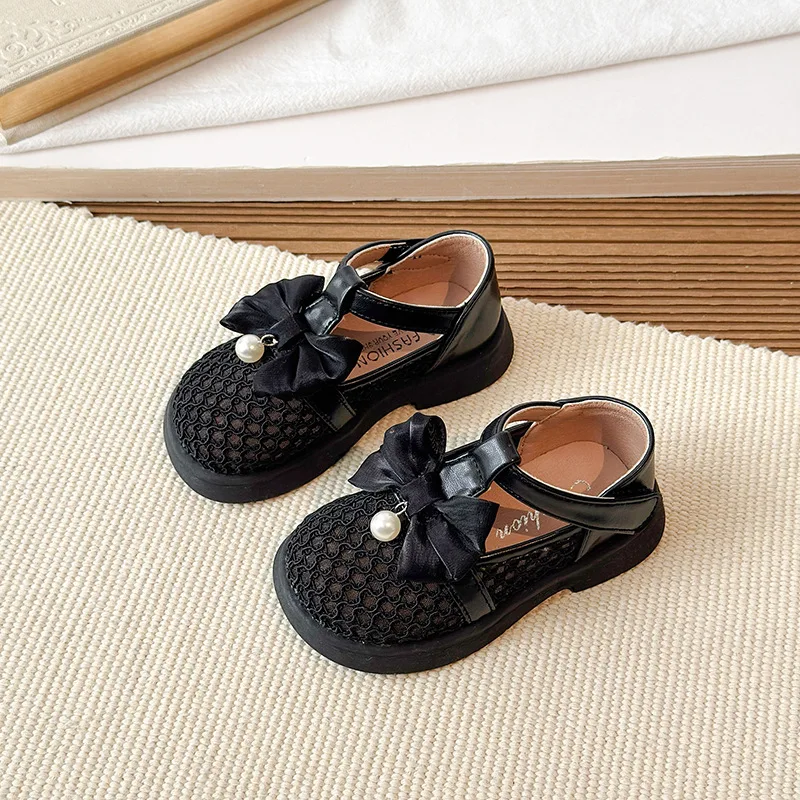 Zapatos de princesa para niñas con lazo retro antideslizantes suaves - imagen 4