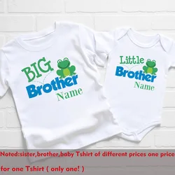 Conjunto para hermanos rana con nombre personalizado – Moda infantil