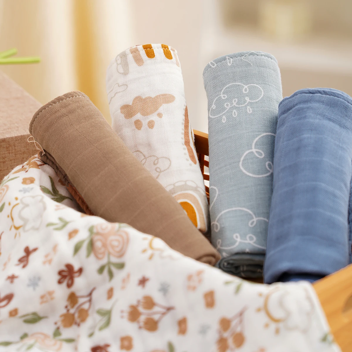 Paño para eructos HappyFlute de algodón estampado neutro - imagen 2