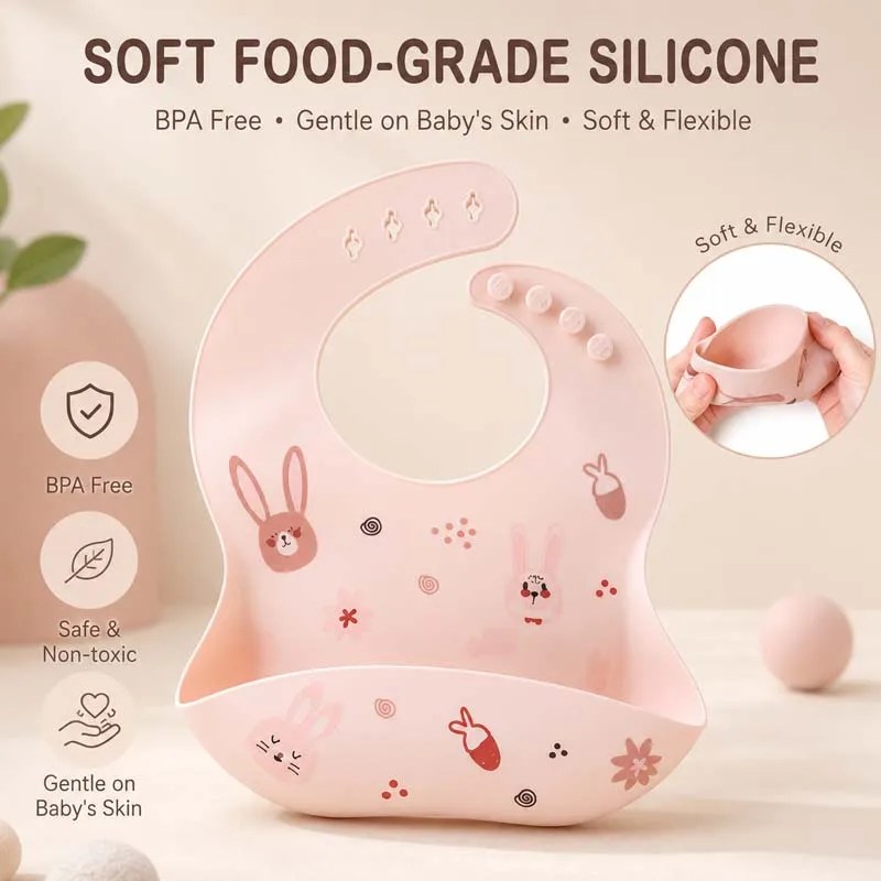 Baberos plegables infantiles con diseño divertido
