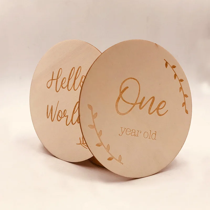 Tarjetas de hito de madera para fotos de bebé
