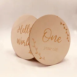 Tarjetas de hito de madera para fotos de bebé