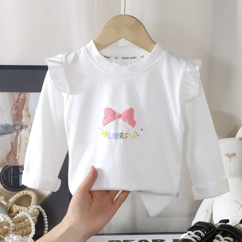 Camiseta manga larga de algodón para bebé con lazo y estampado - imagen 5