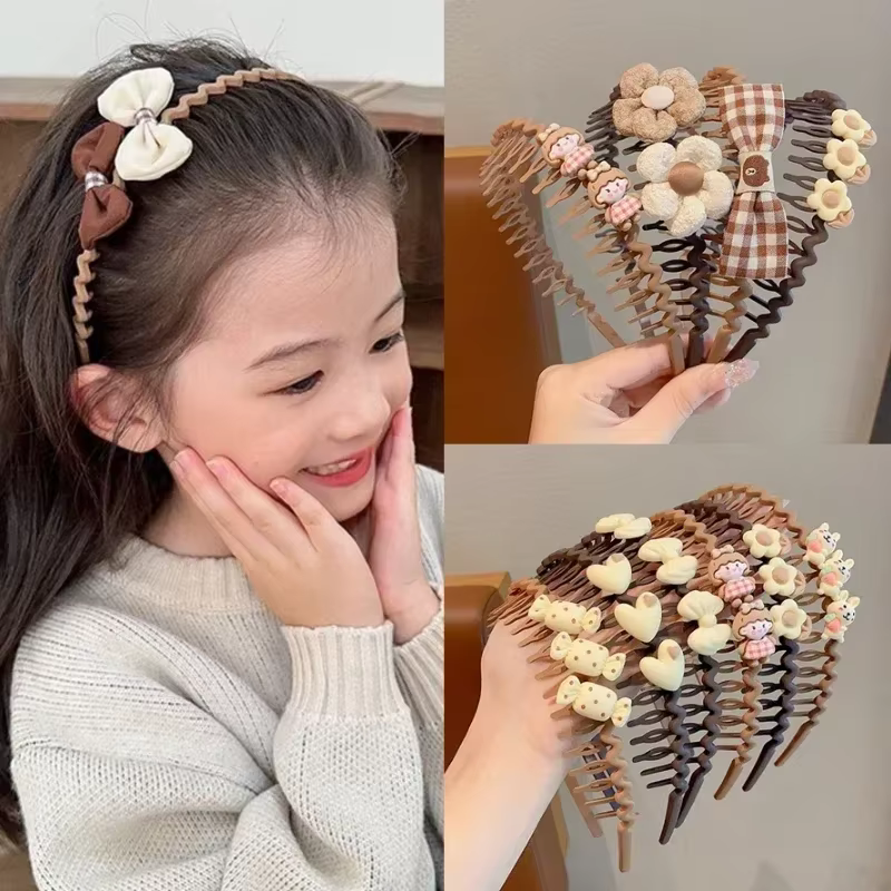 Pinzas de pelo color café para niñas - imagen 4