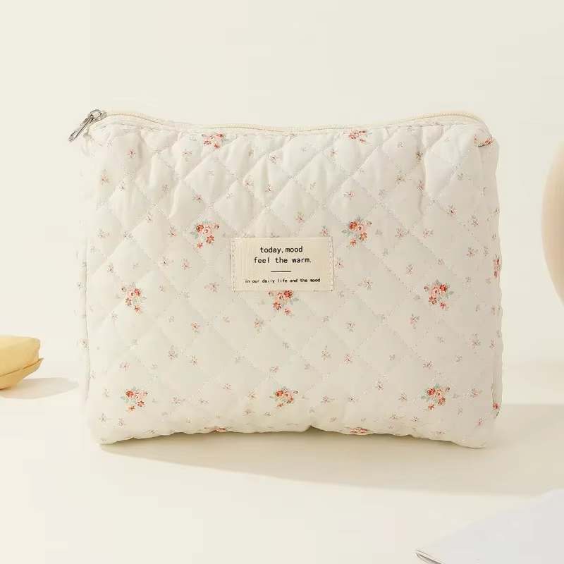 Bolsa de pañales floral de algodón – Gran capacidad para bebé