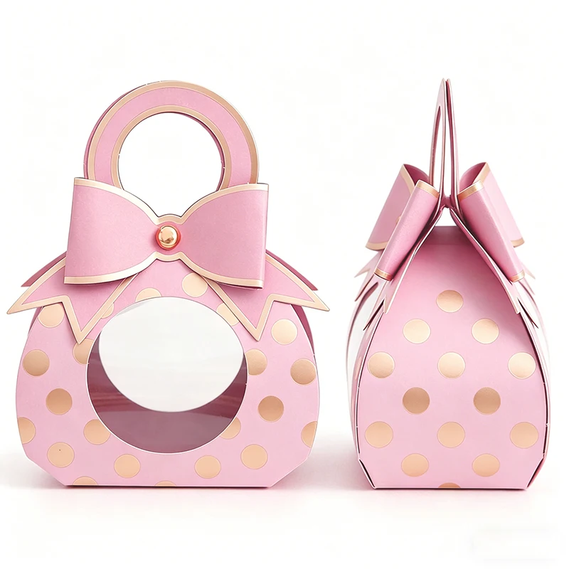 ZYF bolsas de regalo mini rosadas con puntos para cumpleaños - imagen 4