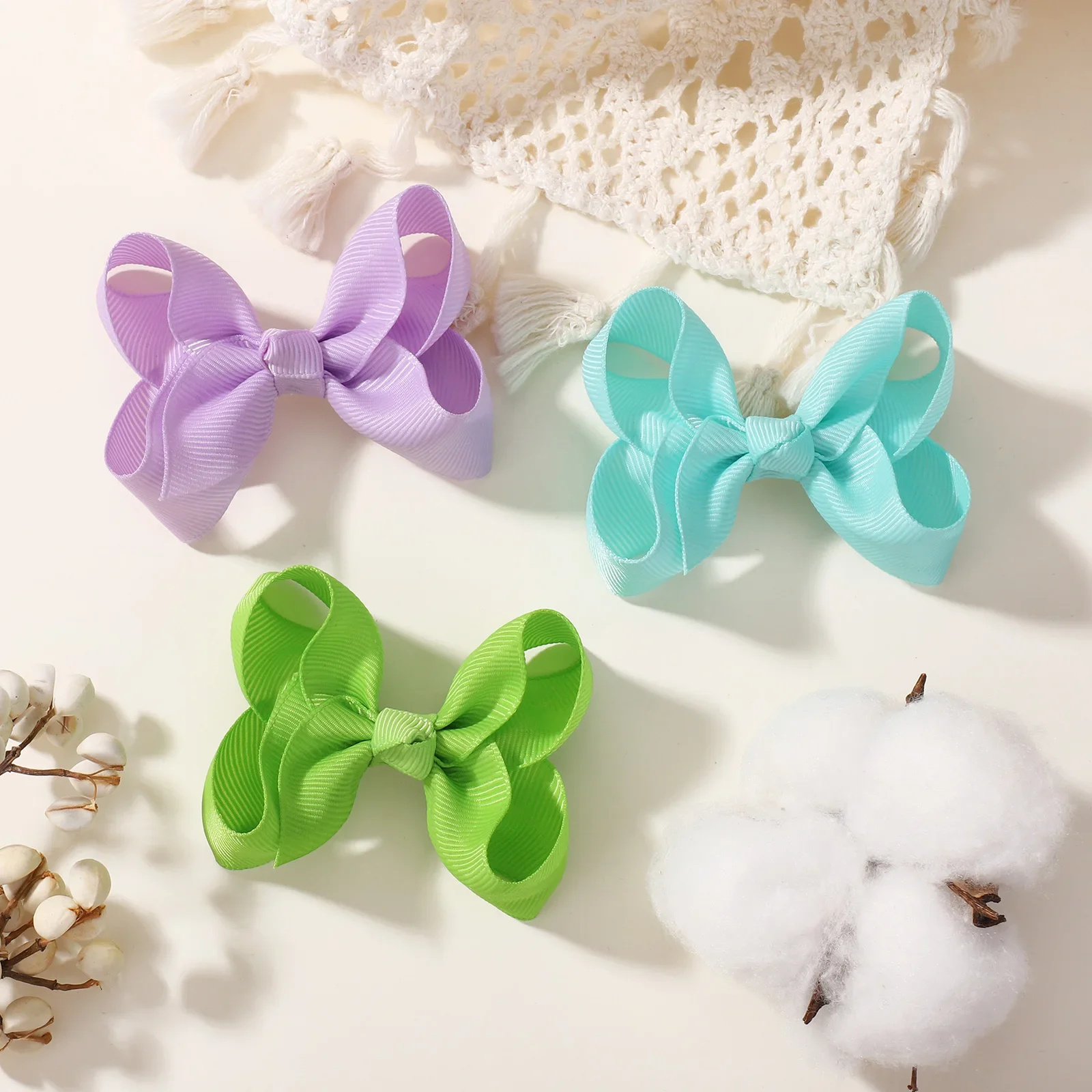 Lazos para el pelo de grogrén a mano con pinza para niñas - imagen 5