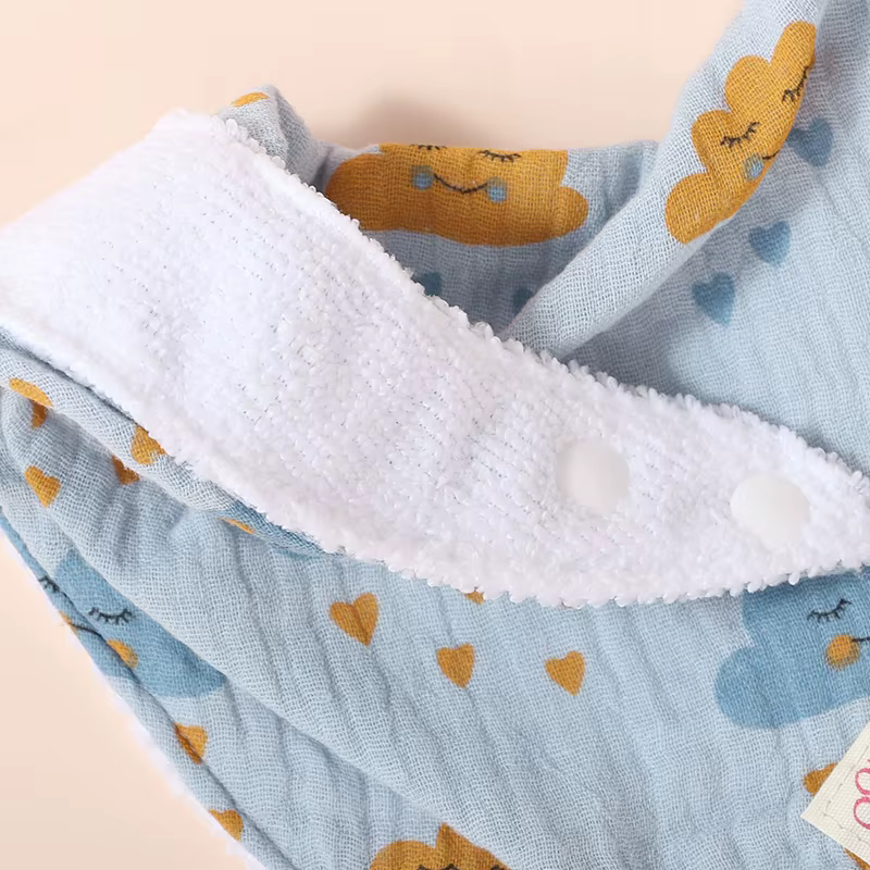 Baberos absorbentes para bebé 0-3 años - triángulos de gasa crepé - imagen 4
