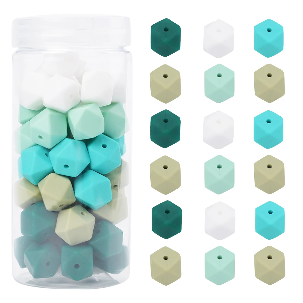 Cuentas hexagonales de silicona para collares de bisutería - imagen 5