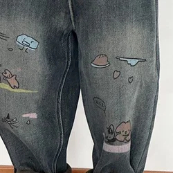 Pantalones vaqueros de lana para niños de invierno con dibujos