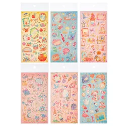Adhesivos decorativos princesa y hadas con flores doradas para diario