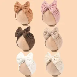 Gorro turbante infantil tejido elástico cálido liso otoño-invierno