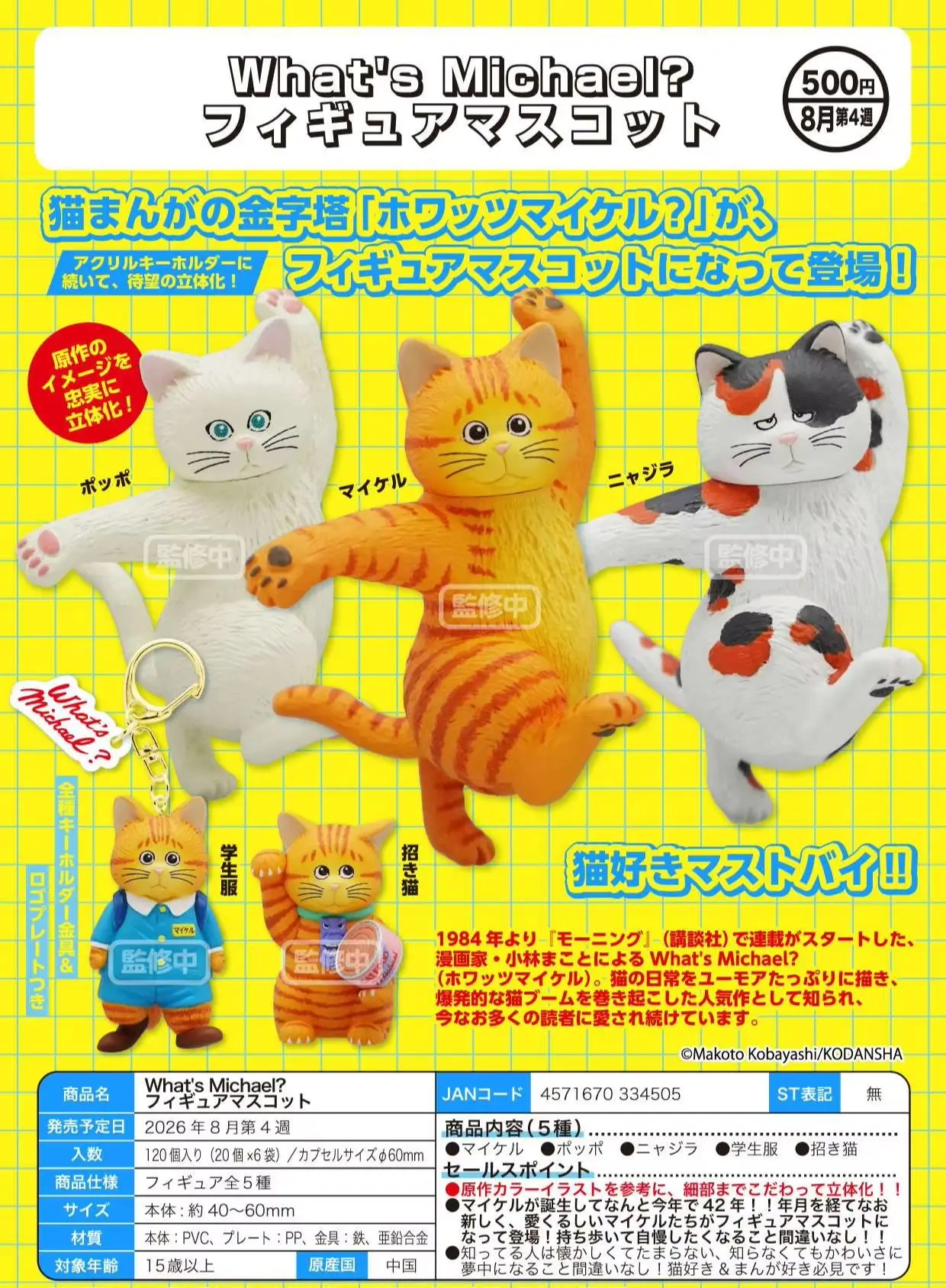 Figura maneki-neko Michael gato carey en mini cápsula