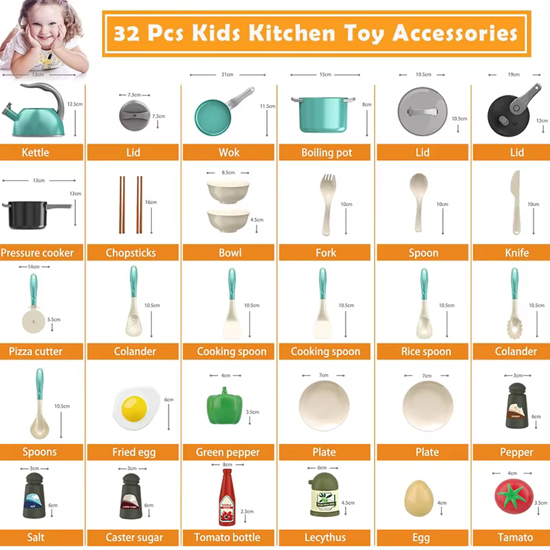 Niño usando utensilios de cocina infantiles