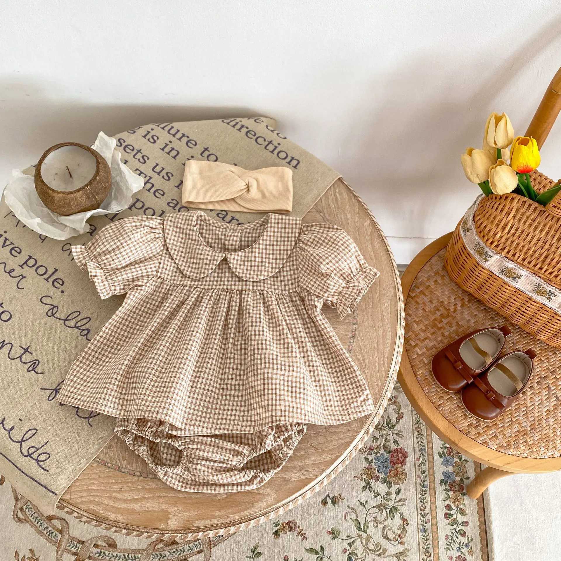 MILANCEL - Traje de verano para niña con cuello Peter Pan - imagen 5