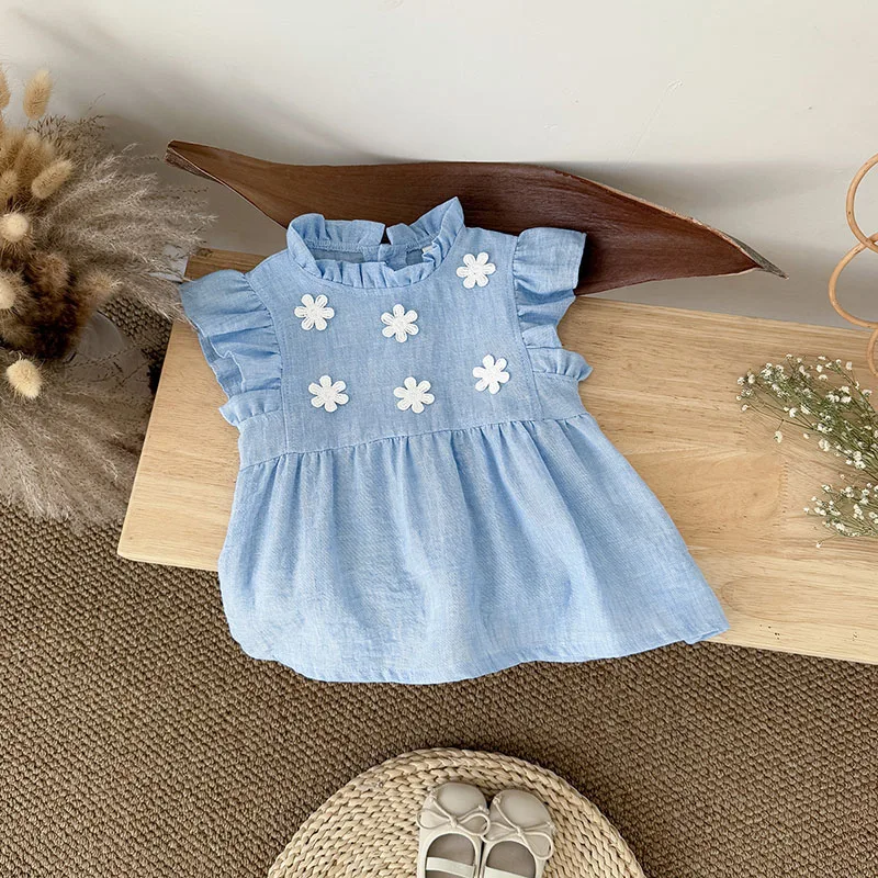 MILANCEL vestido otoñal para bebé con flores y mangas de volante - imagen 4