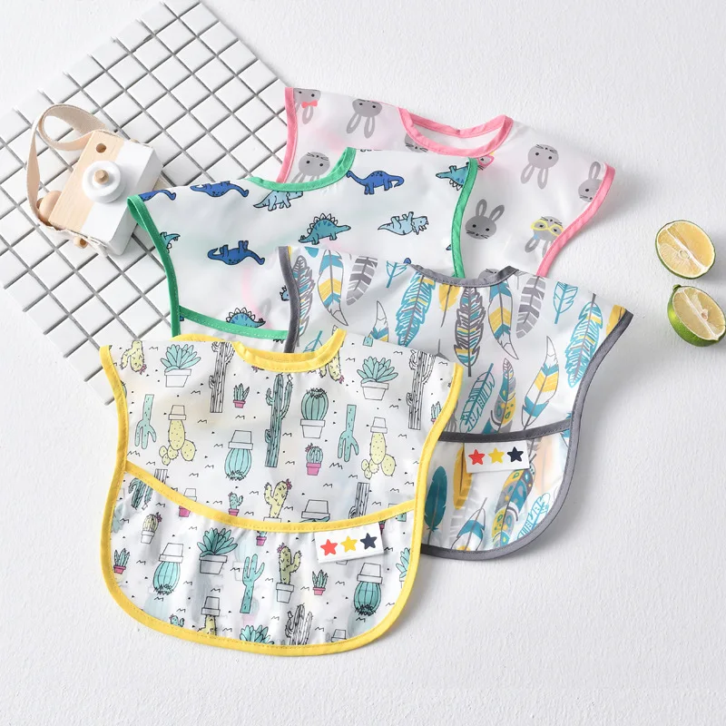 Baberos impermeables para bebé con bolsillo para eructos - imagen 4