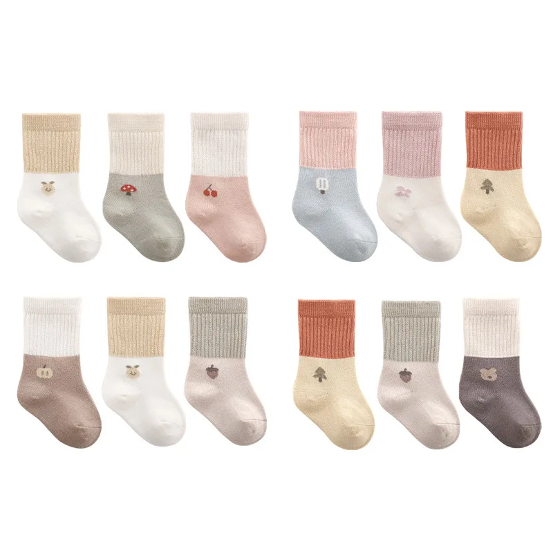 Lawadka Calcetines cortos de algodón para niños y niñas – 3 pares - imagen 2