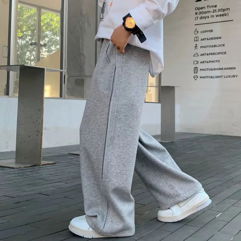 Pantalones de chándal para niños pierna ancha rectos otoño