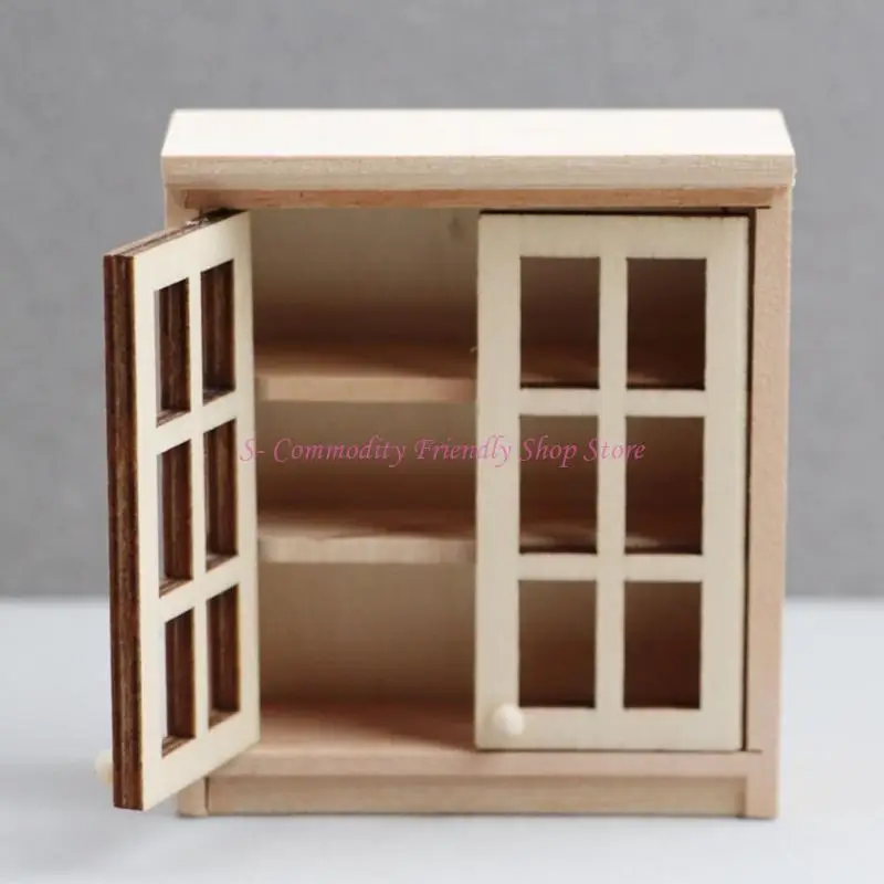 Armario de madera artesanal para casas de muñecas en dormitorio - imagen 4