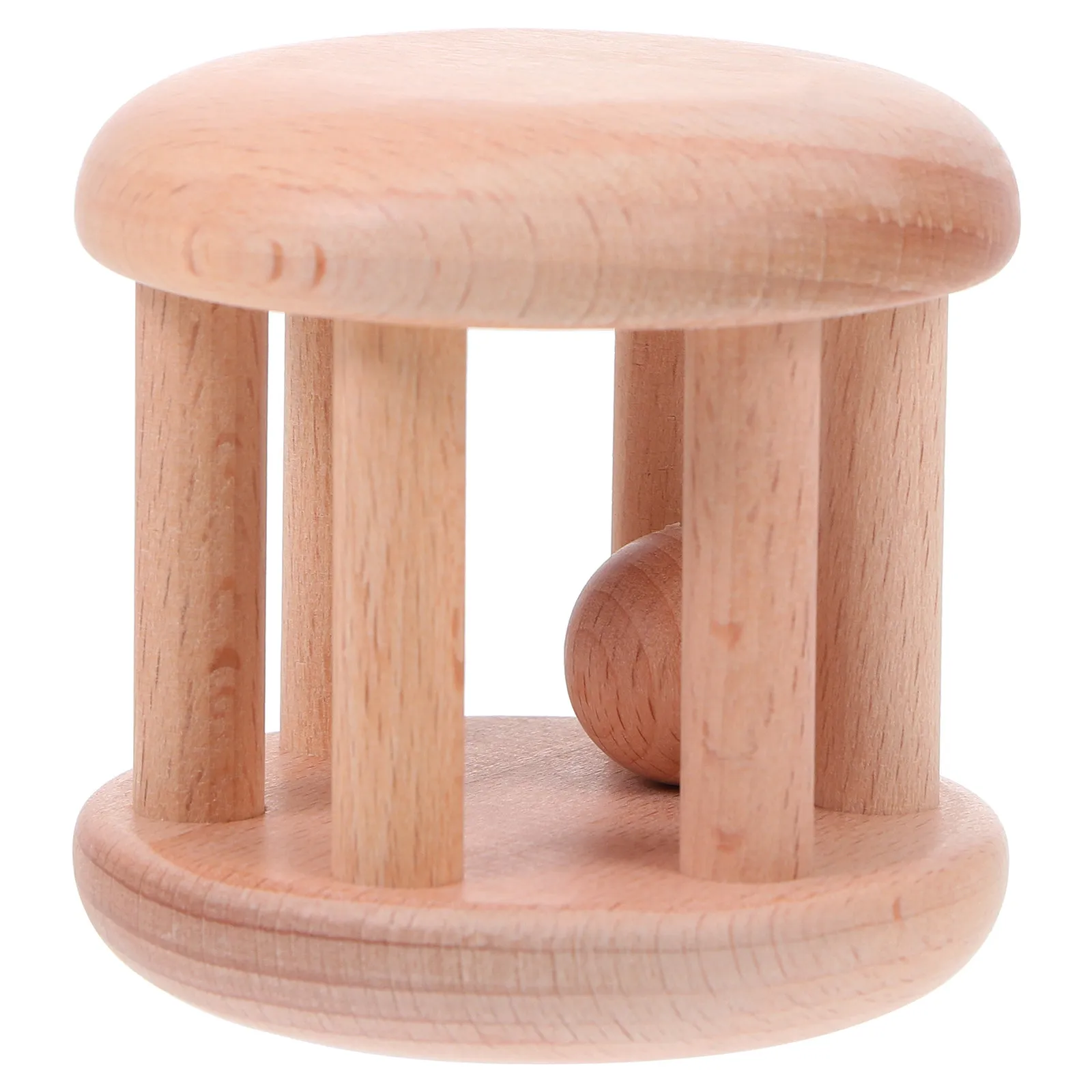Sonajero de madera en mano para bebé: campana educativa ligera - imagen 3