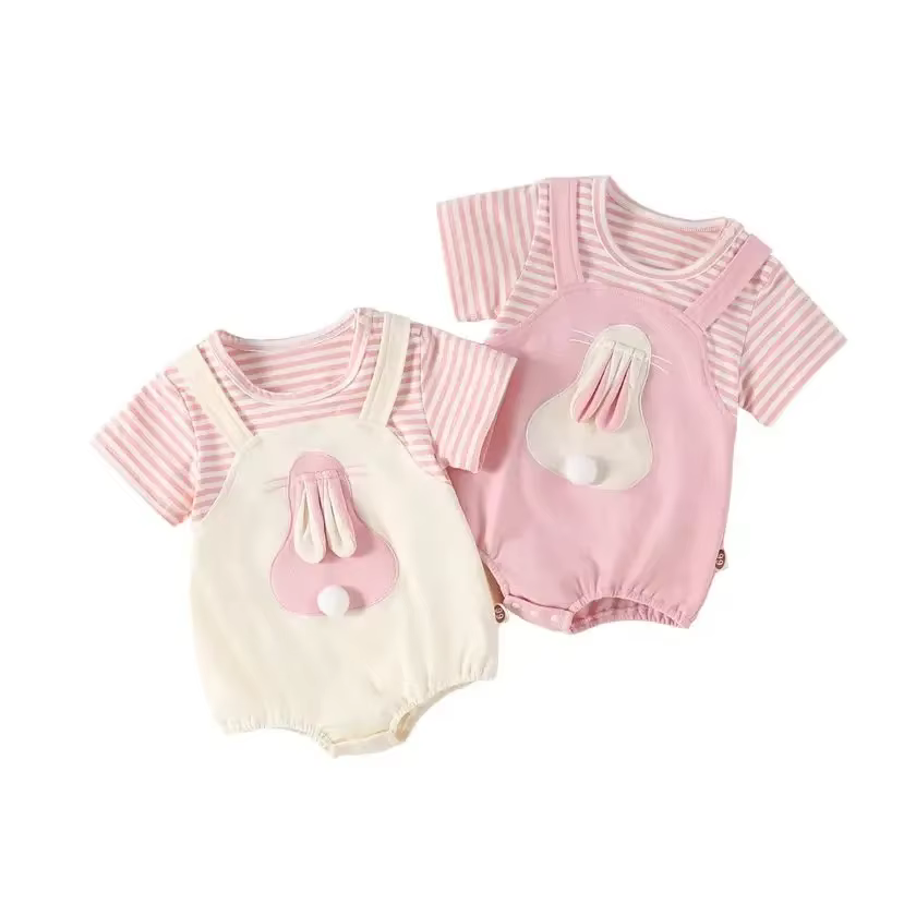 Body bebé niña rayas conejito estilo coreano verano 2026 - imagen 4