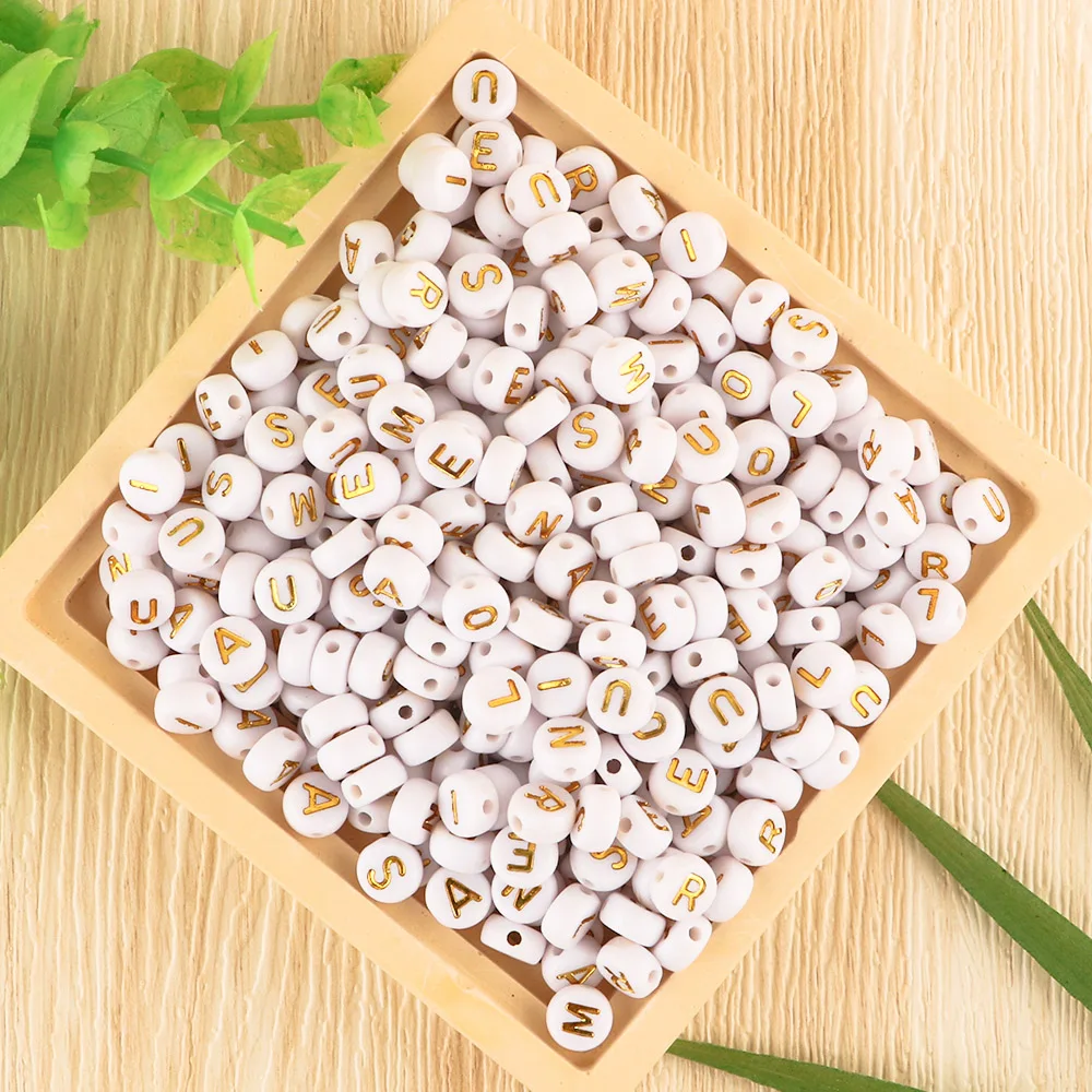 Cuentas acrílicas con letras para manualidades infantiles - 6 mm - imagen 2