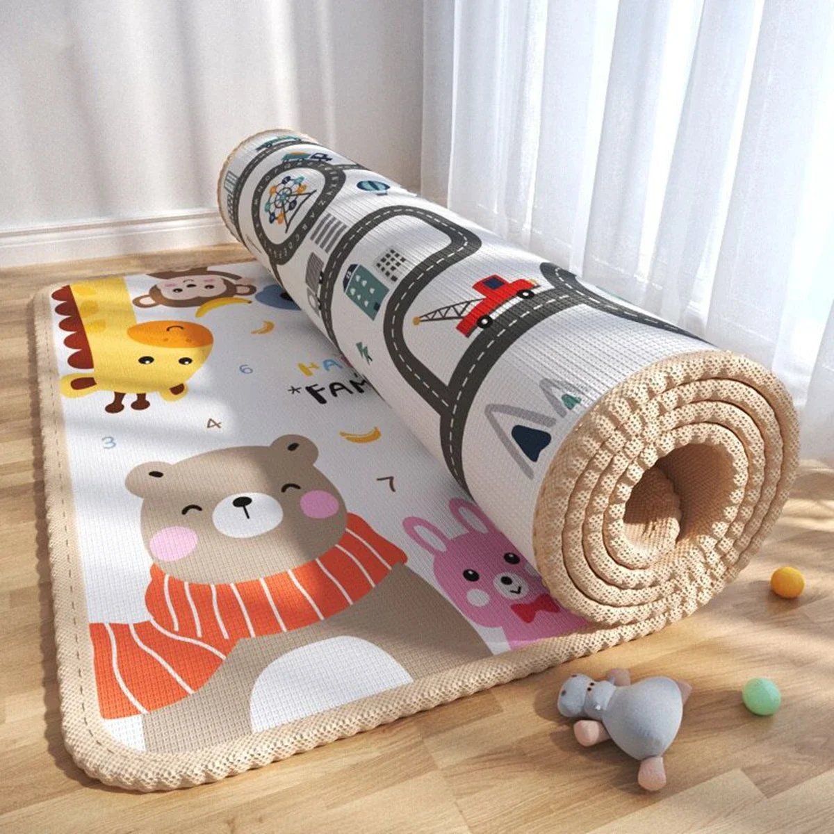 Alfombra de juegos EPE para bebés con puzzles y dibujos animados - imagen 5