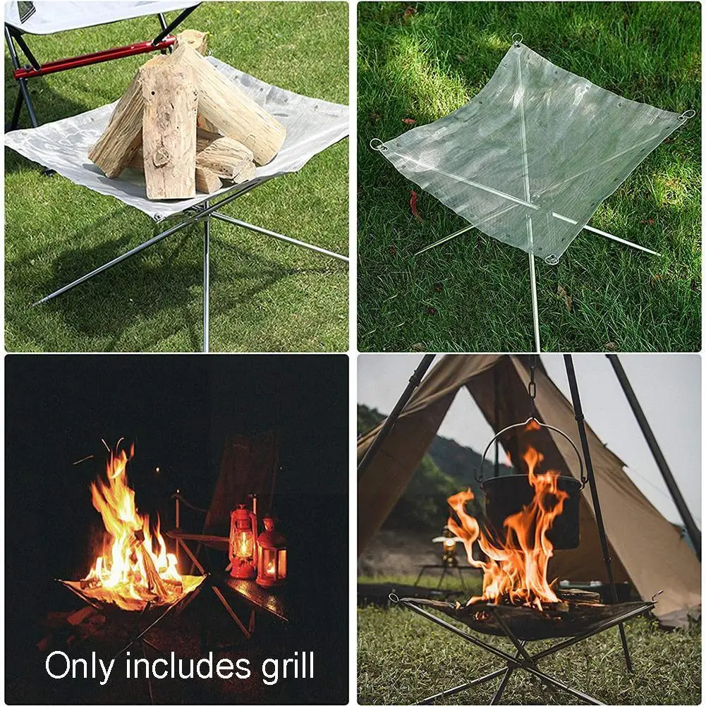 Brasero portátil de acero para barbacoa de exterior, fácil montaje - imagen 3